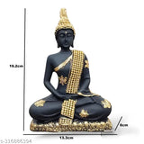 Resin sitting Buddha statue, 6cm x 13cm x 19cm, Indian home decor gift