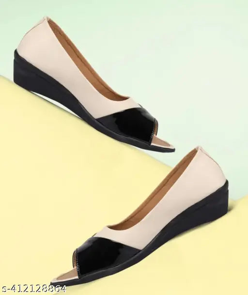 Stylish Cream Synthetic Leather Women's Ballerinas (IND-3 to IND-9) - Comfortable slip-on footwear