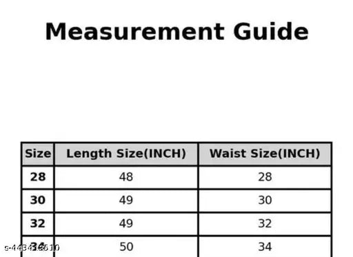 Black formal suit pants, straight cut, size measurement chart