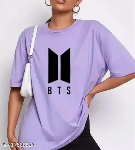 Purple oversized t-shirt with lettering