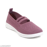 Purple fabric, ankle strap, women's slip-on casual shoe