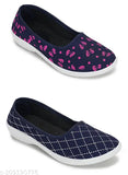 Synthetic bellies pack of 2 (ASTETIK 4 U Latest Collection) - Comfortable, fashionable, and colorful slip-on ballerinas for women and girls