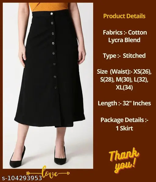 Fancy western wear cotton lycra blend skirt, solid net pattern for women's fashion, size 26, 28, 30, 32, 34 (26in/32in, 28in/32in, 30in/32in, 32in/32in, 34in/32in)