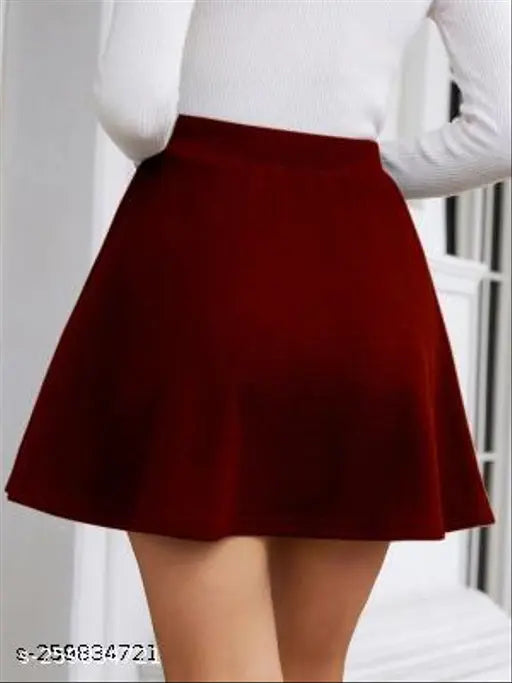 Red solid skirt, Annectant brand, knee length