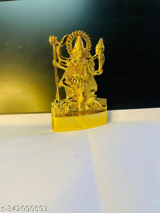 Gold Kali Maa Murti Idol, Handcrafted Religious Brass Statue (7 x 1 x 12cm) for Temple, Home Decor, or Gifting