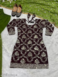 Black embroidered lace dhoti salwar party dress