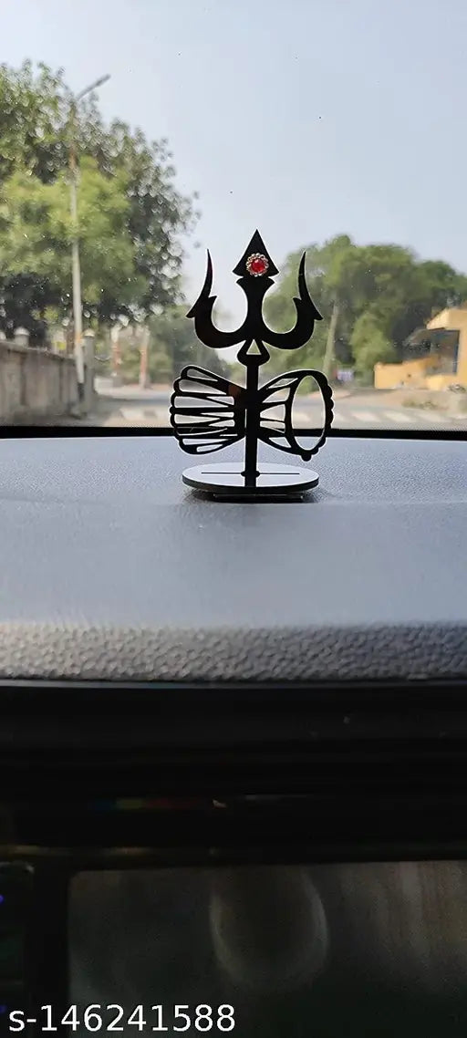 Acrylic Mahadev Trishul statue, Indian religious idol decorative showpiece for car dashboard or home/office use