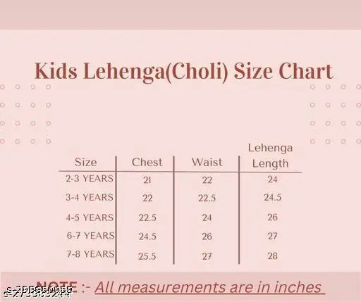 Embroidered Georgette Lehenga Choli for Girls, 2-7 years, self-designed pattern, Indian ethnic wear