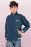 Black winter jacket with full sleeves and zipper for kids