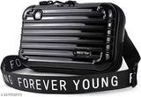 Black sling bag, boxed style, for young girls party evenings