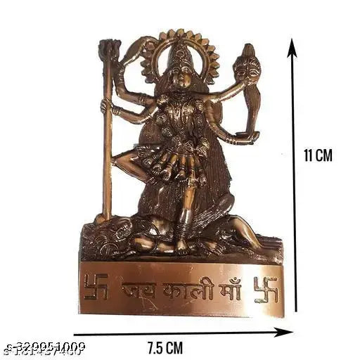Metal Goddess Maha Kali idol, intricately detailed, 7cm x 11cm x 2cm, Indian origin