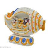 Multicolor ceramic marbl stone Jagannath idol, 12.5cm tall for home decor or dashboard showpiece