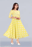 Magenta slub cotton round neck double silver print flared kurti