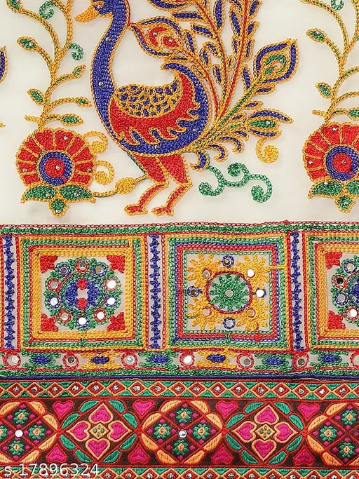Georgette Bandhani saree with intricate embroidery work, 6 yards long