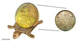 Brass Tortoise Meru Shree Yantra, religious mix-metal gift from India, 6cm x 8.6cm in size