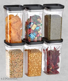 Clear airtight plastic kitchen storage container set, 1100 ml, square, for groceries and kitchen organization, space saver, holds pulses, flours, biscuits and snacks
