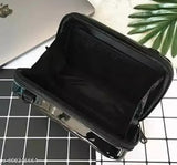 Black side sling bag with multiple pockets and compartments, designed for women on the go