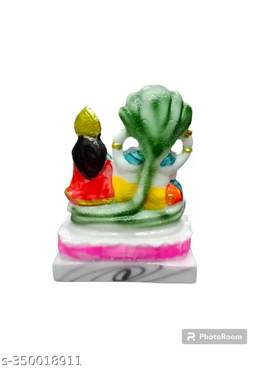 Vishnu idol with Lord Vishnu, Laxmi, snake, lotus, multiple arms, jewelry