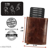 Metal branded card holder wallet, solid design, free size (10cm x 10cm), made in India