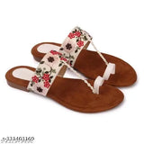 Synthetic leather embellished slip-on kolapuri flats for women, Indian design in N size