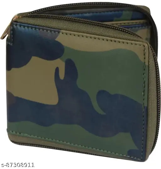 Classic Faux Leather Men's Wallet - Solid Design, 5 Card Slots, Zip Lock, Ideal Gift, Made in India