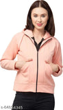 Solid peach cotton blend women's full sleeve casual jacket, soft and breathable, ideal for various occasions