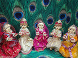 Wooden Gangaur Idol Set (5pc, 10"L x 10"W x 10"H) - Authentic Indian Handicrafts