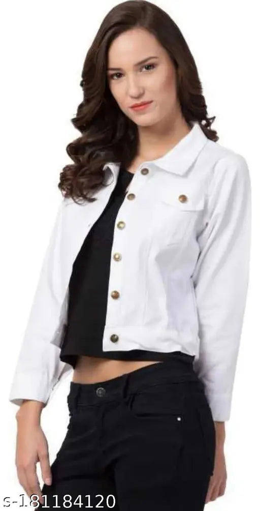 Solid women's jacket, full sleeve, India-made, perfect fit for S (34in bust, 21in length, 30in waist) & M (36in bust, 21in length, 32in waist)