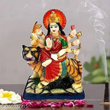 Marble finish, 6-inch Durga Maa statue, Indian spiritual Goddess idol for pooja, home decor