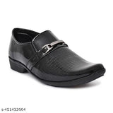 Black leather dress shoe with buckle strap, boys formal footwear