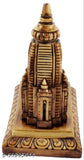 Brown ceramic miniature model of Lord Jagannath Temple, Odisha handicraft for showpiece home decor or gift (15 cm)