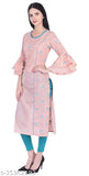 Pink cotton kurta with bell sleeves