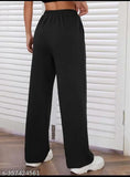 Black athletic pants with drawstring waistband and cuffed ankles