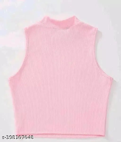 Cotton blend, sleeveless tunic for women - classy modern solid color top with delicate lace detailing, perfect for casual outings or formal events