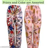 Ladies colorful printed soft cotton lower-track pyjama pants