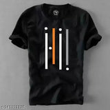 High Quality Premium Black Polyester T-Shirt, short sleeves, printed design, made in India