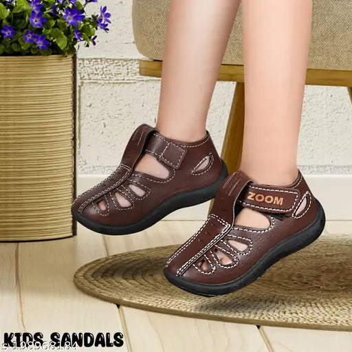 Nubuck sandals combo for kids' indoor/outdoor use, unisex styles in solid patterns