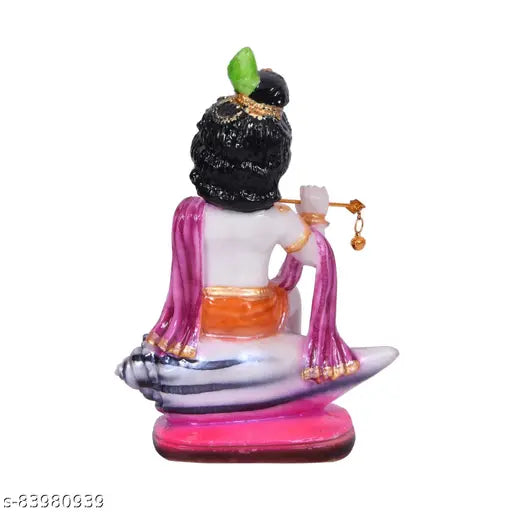 Multicolor polyresin Standing Lord Krishna Love Couple Statue, ideal for home or office decor, 13.5cm x 20cm x 7cm, perfect gifting option for any occasion