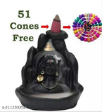 Polyresin Adiyogi smoke fountain with 51 cones, Indian Shiva statue for Pooja or home decor
