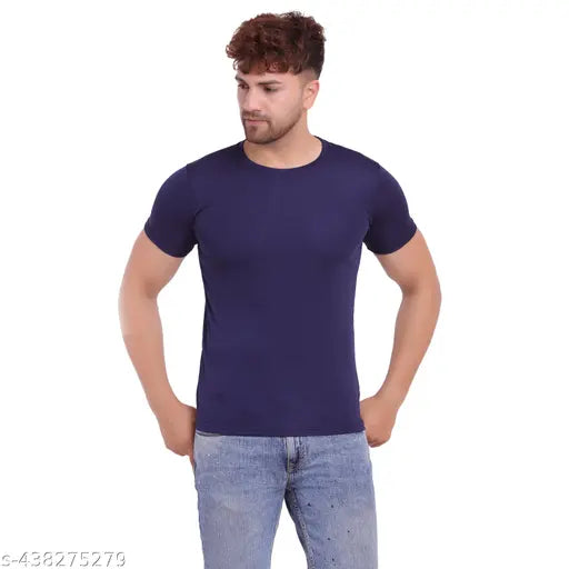 Men's solid polyester short-sleeve t-shirt, ideal for sportswear. Ultra-soft dry-fit fabric with moisture transport system. Sizes: S - XXL
