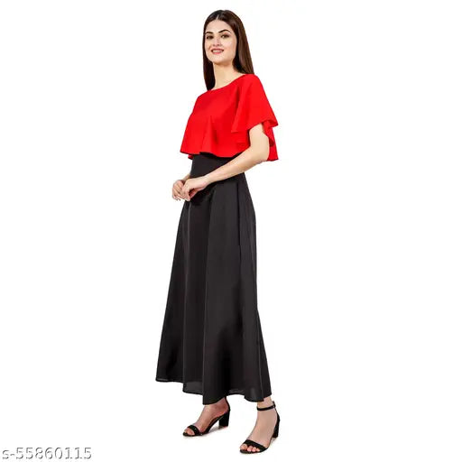 Classy Indian crepe solid party gowns for women - S, M, L, XL, XXL sizes