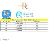 Kids trending velcro shoes for boys and girls, UK size chart. Sizes in cm from 3 to 14