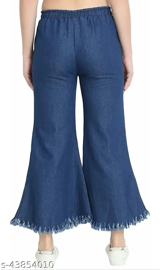 Denim tie-up women's jeans, comfy and fabulous in size 28, 30 - Indian fashion apparel