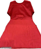 Red cotton long-sleeved round-neck winter wear dress