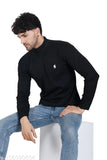 Slim-fit multi-color acrylic high-neck t-shirt set (M2XL), perfect for winter layering and casual or formal wear