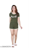 Hosiery princess night set for women, printed net top and shorts in cotton, year-round choice