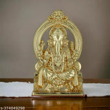 Metal Ganesha idol, self-adhesive, Indian religious figurine for home or car decor