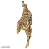 Gold plated Ganesh idol wall decor, intricately handcrafted Indian art for home accents