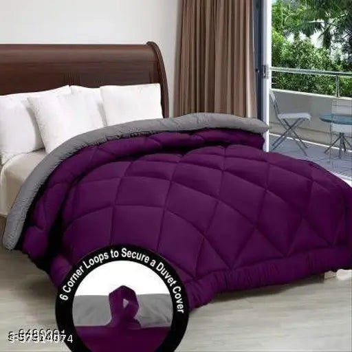 Polycotton double comforter, luxurious plush siliconized fiberfill for year-round comfort, India-made relaxfeel bedding