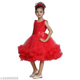 Red tulle girls dress with matching red bow headband